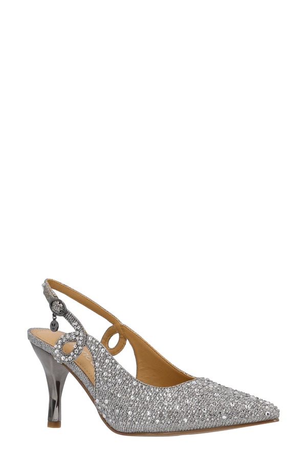 ジェイレニー レディース シューズ 踵 J. Rene Viviene Slingback Pointed Toe Pumpewter ピューター