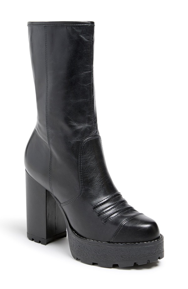 サンク セプト レディース シューズ ブーツ・レインブーツ プラットホームブーツ プラットホーム Cinq Sept Marley Lug Sole Platform Boot Black 黒いこと