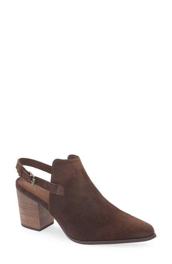 ショコラブルー レディース シューズ ブーツ・レインブーツ Chocolat Blu Evie Slingback Bootie Brown Suede ブラウン|ReVida 店