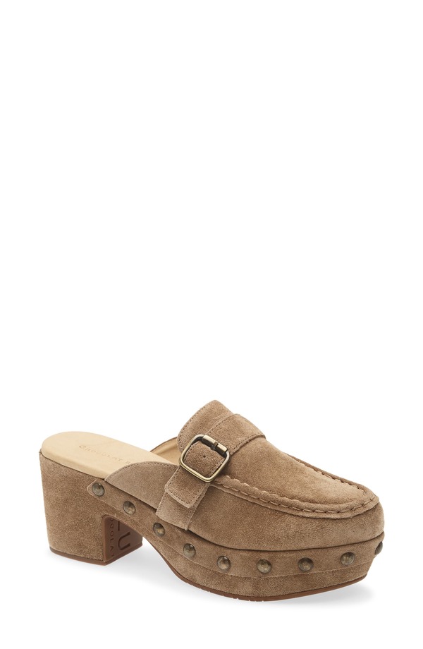 ショコラブルー レディース シューズ ヒール プラットフォーム ローファー Chocolat Blu Genni Platform Loafer Mule Camel Suede キャメル