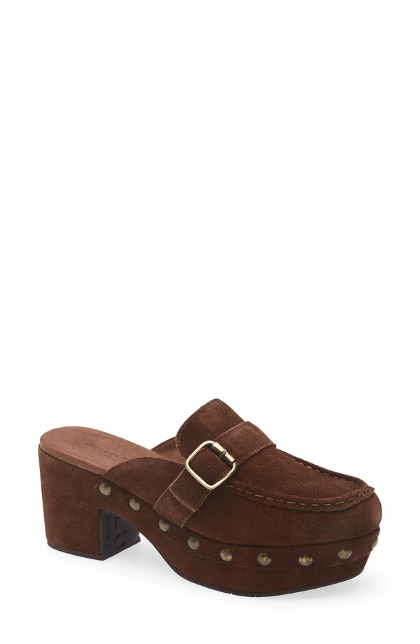 ショコラブルー レディース シューズ ヒール プラットフォーム ローファー Chocolat Blu Genni Platform Loafer Mule Chocolate Suede チョコレート