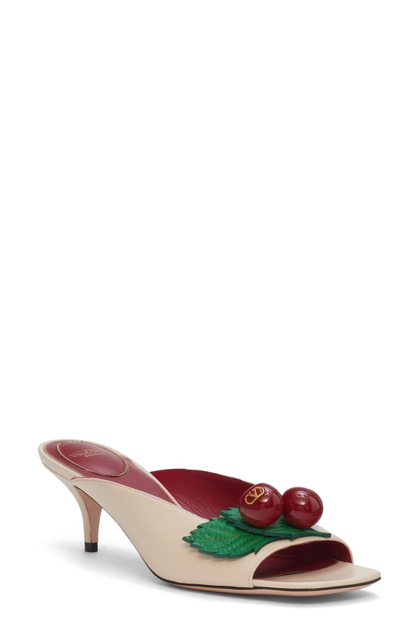 ヴァレンティノ レディース シューズ サンダル ヒール Valentino Garavani Cherryfic Kitten Heel Sandal Butter White/ Peppermint ホワイト 163,900円
