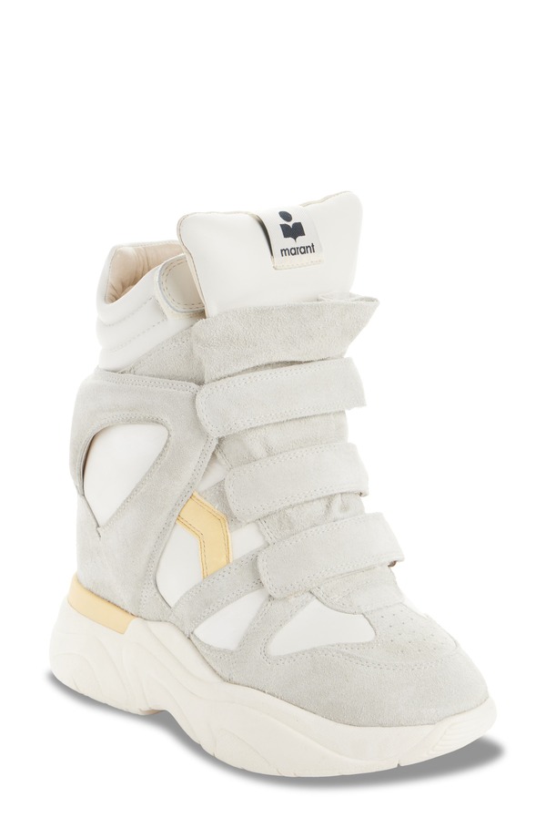 イザ呼びりん マラン レディース シューズ スニーカー Isabel Marant Balskee Hidden Wedge High Top Sneaker Chalk/ Butter 車輪止め