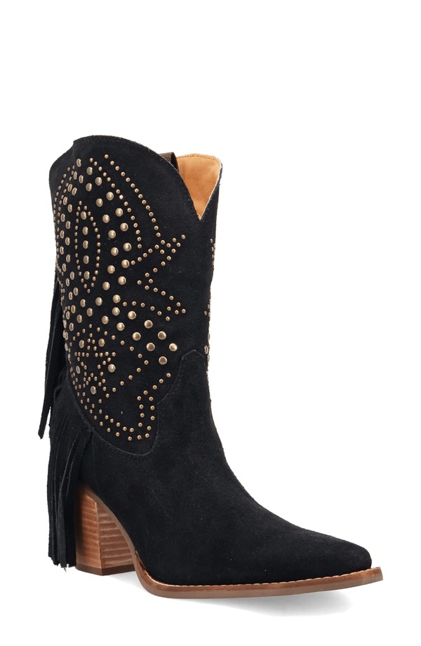 ディンゴ レディース シューズ ブーツ・レインブーツ フリンジ Dingo Star Power Fringe & Stud Western Boot Black ブラック|ReVida 店