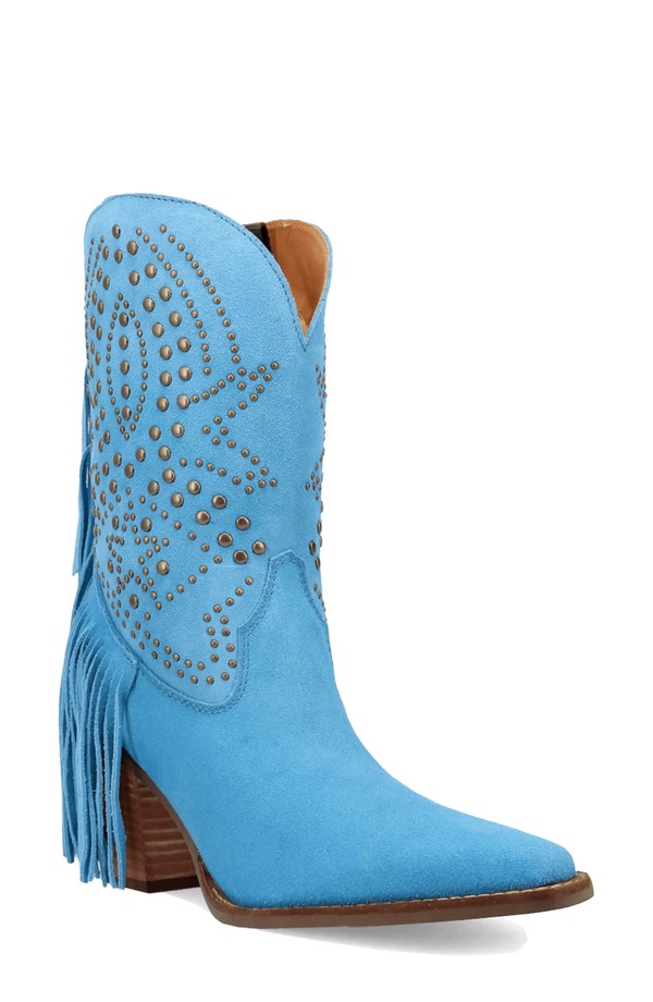 ディンゴ レディース シューズ ブーツ・レインブーツ フリンジ Dingo Star Power Fringe & Stud Western Boot Blue ブルー
