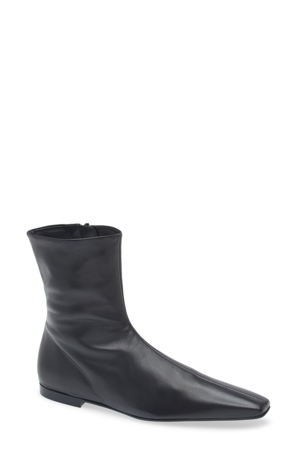 トーテム レディース シューズ ブーツ・レインブーツ TOTEME Flat Side Zip Bootie Black ブラック|ReVida 店