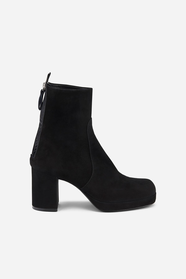 エージーエル レディース シューズ ブーツ・レインブーツ ヒール AGL Betty Heeled Velour Bootie Black ブラック