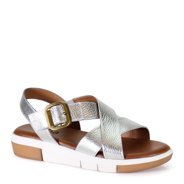 ディバトゥルー レディース シューズ 踵 サンダル Diba True ADVO CATE Comfort Active Sandal Silver しろがね色