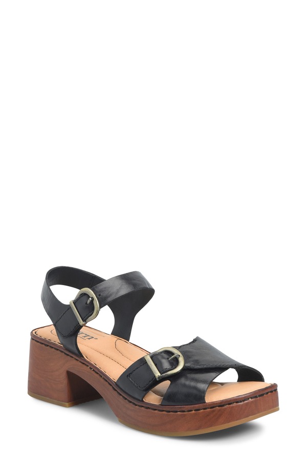 バーン レディース シューズ サンダル プラットフォーム Brn Bella Platform Sandal Black Leather ブラック｜ReVida 店