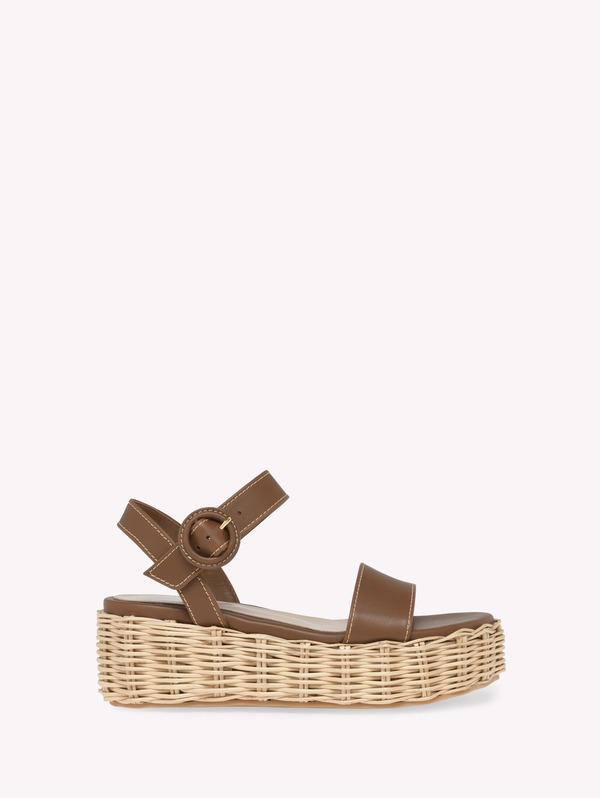 ジャンヴィト ロッシ レディース シューズ サンダル Gianvito Rossi Cestino Sandal Brown Calf Leather 赤銅色
