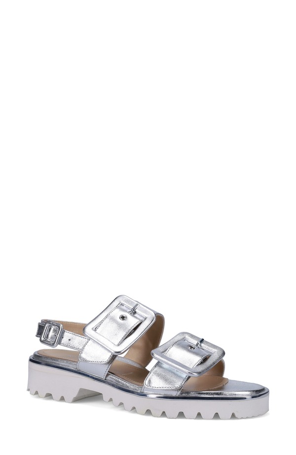 ロンホワイト レディース シューズ 踵 サンダル Ron White Callie Slingback Sandal Silver しろがね色