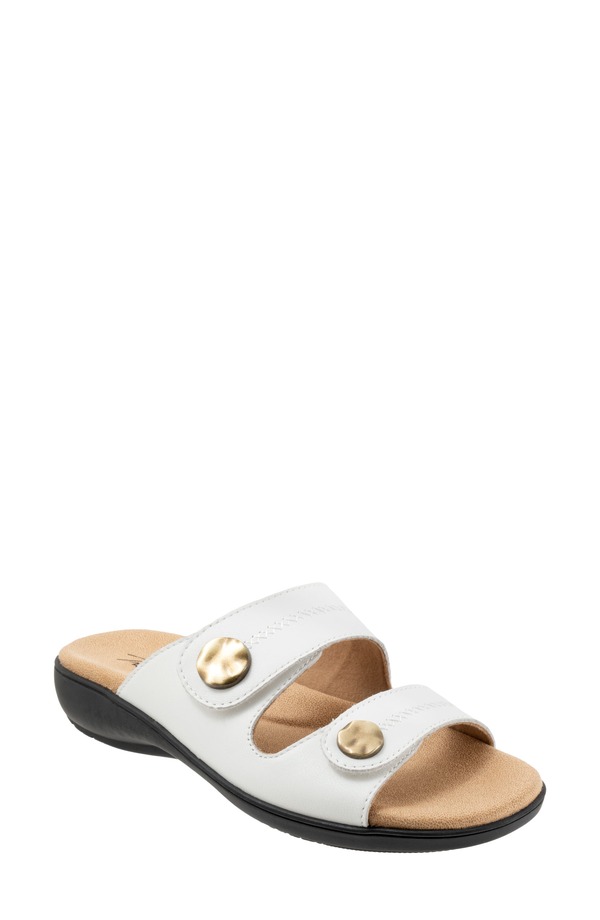 トロッターズ レディース シューズ 踵 サンダル Trotters Ruthie Stitch Slide Sandal White 白いこと