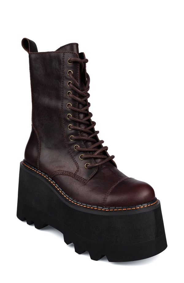 ジジ レディース シューズ ブーツ・レインブーツ プラットフォーム ZIGI Raiza Platform Bootie Brown ブラウン