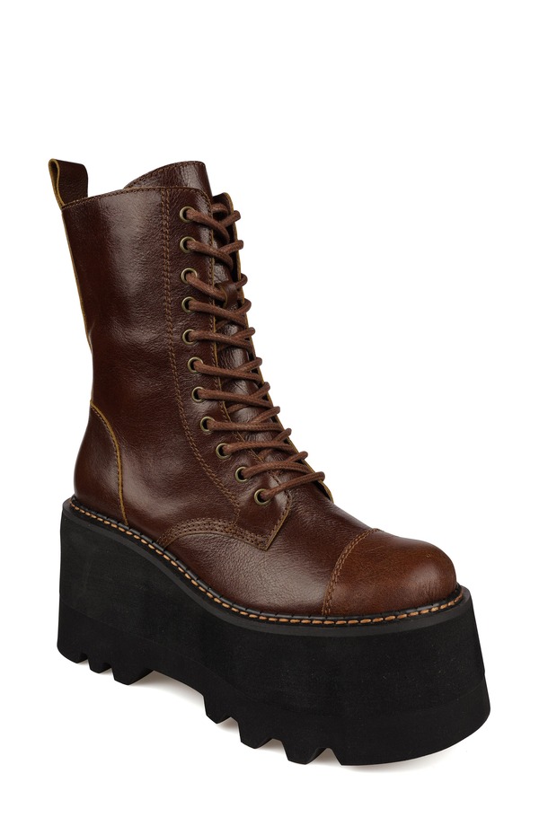 ジジ レディース シューズ ブーツ・レインブーツ プラットフォーム ZIGI Raiza Platform Bootie Tan タン