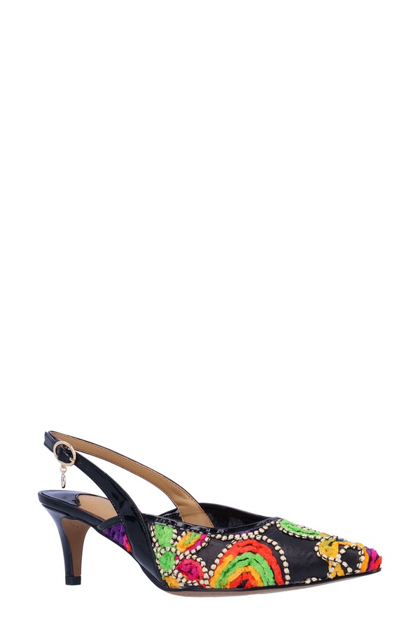 ジェイレニー レディース シューズ 踵 J. Rene Klaudia Slingback Pointed Toe Pump Bright Multi マルチ色つや