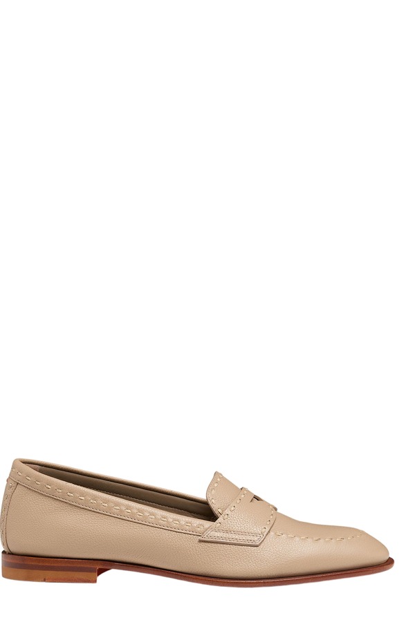 サントーニ レディース シューズ スリッポン・ローファー なめし革 Santoni Women\u0027s tumbled leather penny loafer Natural