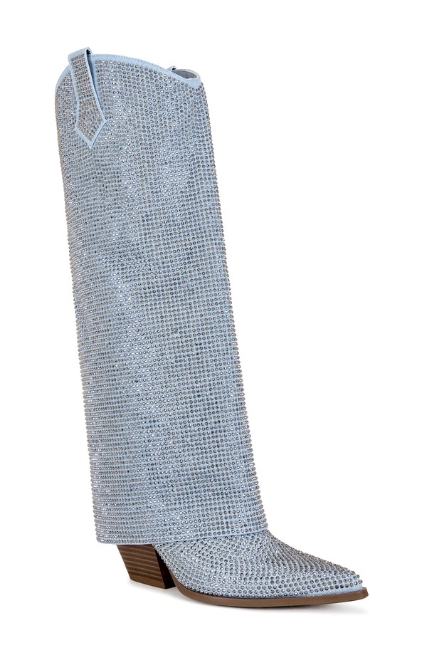 アザレア 一 レディース シューズ ブーツ・レインブーツ ジーンズ AZALEA WANG Banian Denim Knee High Boot Denim ジーンズ