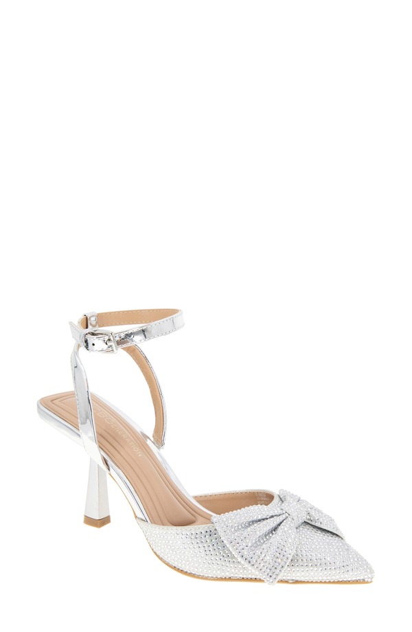 BCB 世代 レディース シューズ 踵 BCBGeneration Idalia Pointed Toe Pump Silver しろがね色