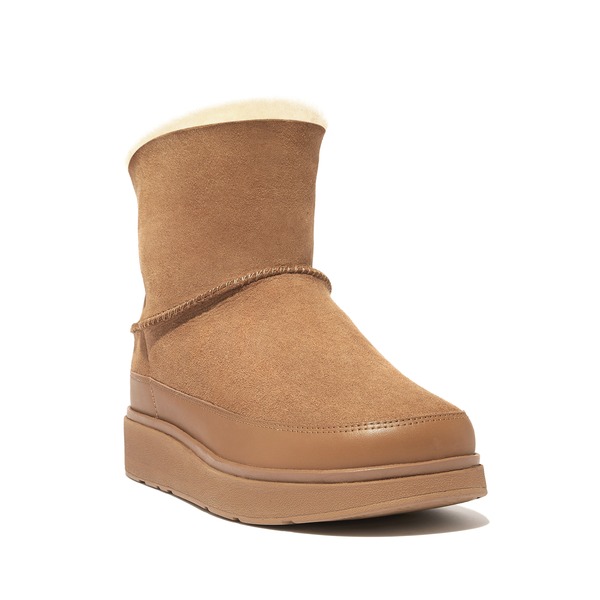 相応うフロップ レディース シューズ ブーツ・レインブーツ ミニ FitFlop Gen-FF mini double-faced shearling boots Desertan タン