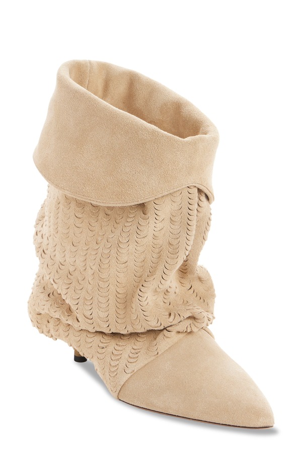 イザ呼びりん マラン レディース シューズ ブーツ・レインブーツ Isabel Marant Edrika Perforated Pointed Toe Bootie Deep Beige ベージュ
