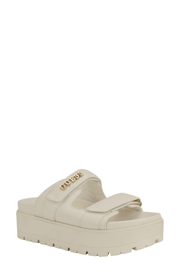 ゲス レディース シューズ サンダル プラットフォーム GUESS Faxon Platform Slide Sandal Ivory 150 アイボリー