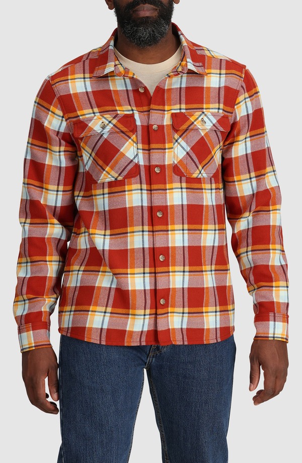 アウトドアリサーチ メンズ アウター ジャケット・ブルゾン シャツ Outdooresearch Feedback Plaid Flannel Overshirt Jupiter Plaid チェック｜ReVida 店