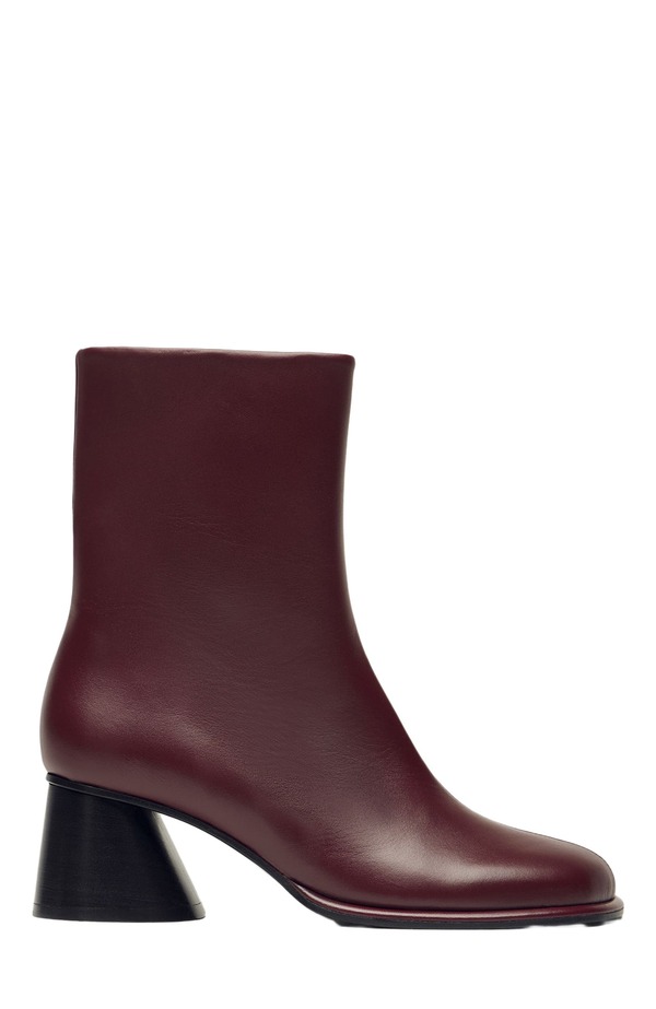 ウォントレスエッセンシャル レディース シューズ ブーツ・レインブーツ なめし革 踵 Want Lessentiels Holton Smooth Leather Heeled Boots Dark Cherry
