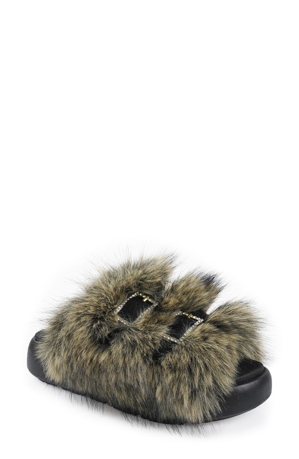 ジジ レディース シューズ サンダル プラットフォーム ZIGI Fire Faux Fur Platform Sandal Natural|ReVida 店