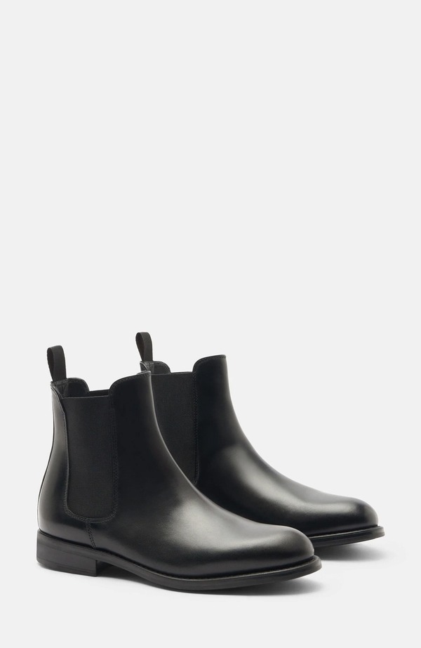 スカロッソ レディース シューズ ブーツ・レインブーツ チェルシーブーツ チェルシー SCAROSSO Claudia Chelsea Boots Black - Calf 黒いこと