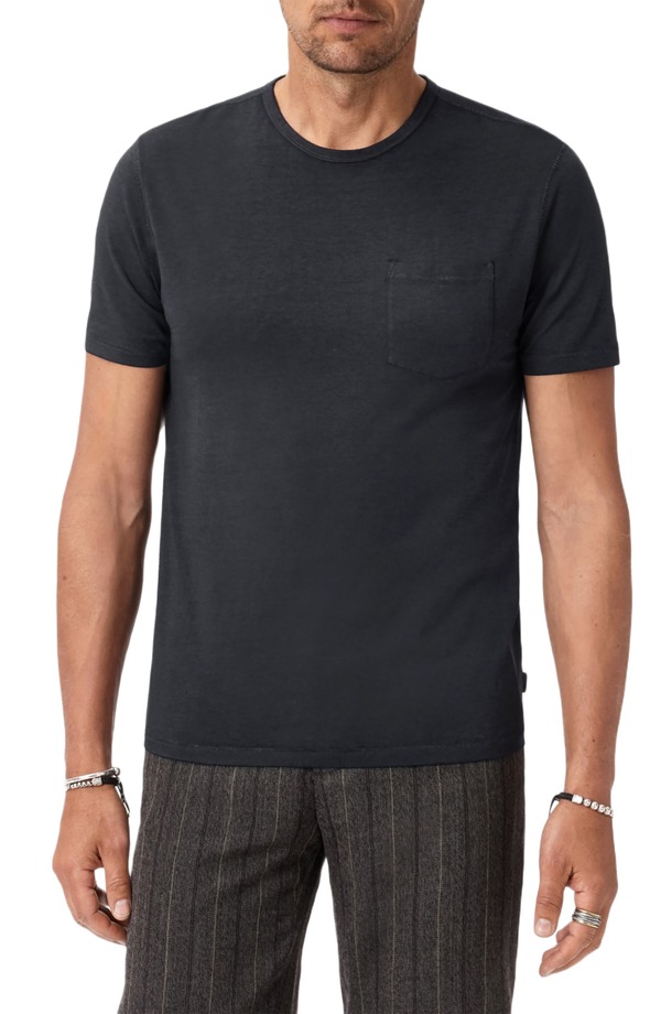ジョンバルベイトス メンズ トップス Tシャツ John Varvatos Bond Burnout Pocket-Shirt Charcoal チャコール｜ReVida 店