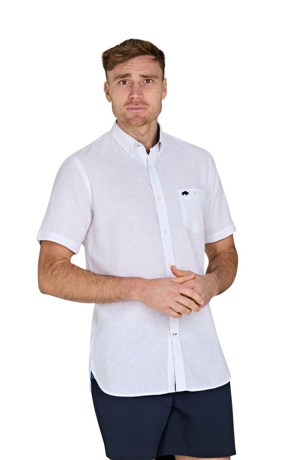 ライジングブル メンズ トップス シャツ リネン Raging Bull Short Sleeve Linen Shirt White ホワイト 27,936円