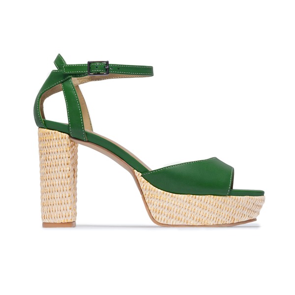ベルナード レディース シューズ 踵 プラットホーム サンダル Bernardo Footwear Valeria Platform Higheeled Sandal Kelly Green 緑であること