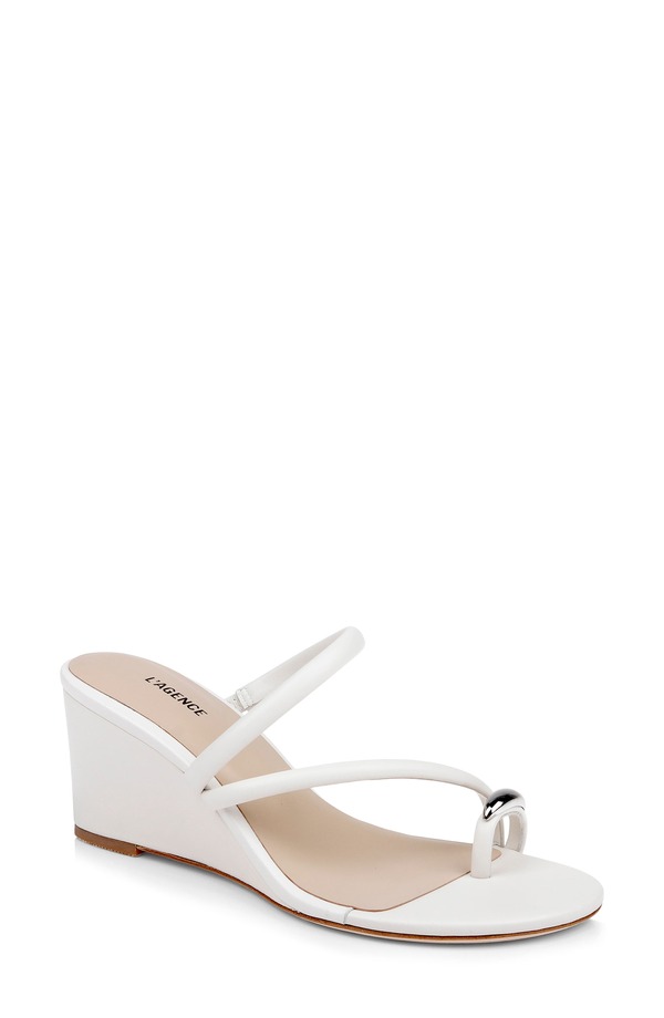 ラジャンス レディース シューズ ヒール サンダル L'AGENCE Maritza Wedge Slide Sandal Ecru エクリュ