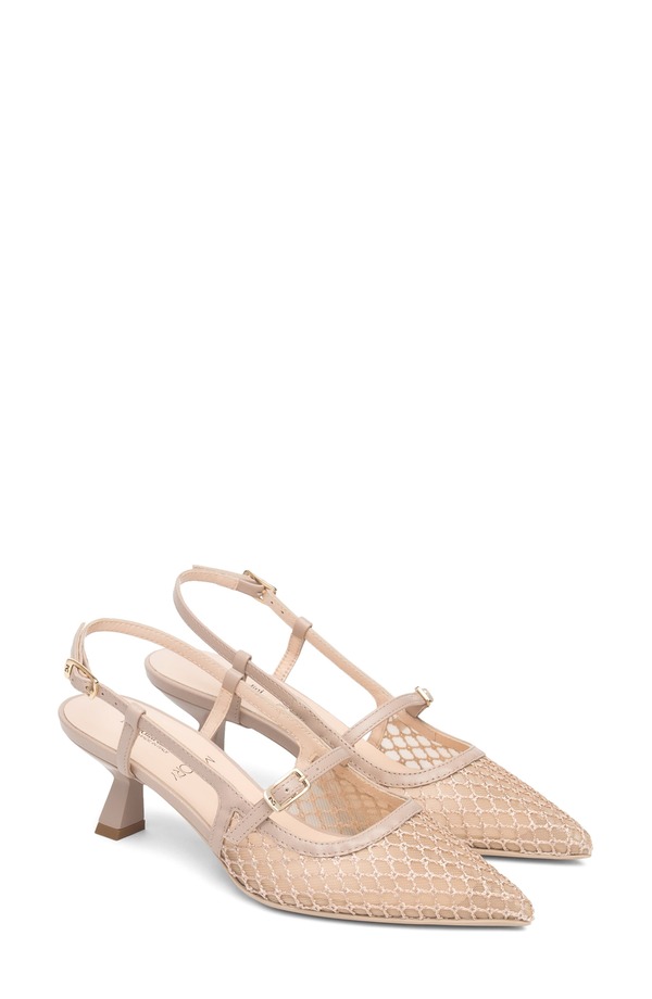 ネーロ ジャルディーニ レディース シューズ 踵 メッシュ NeroGiardini Mesh Pointed Toe Slingback Pump Rose