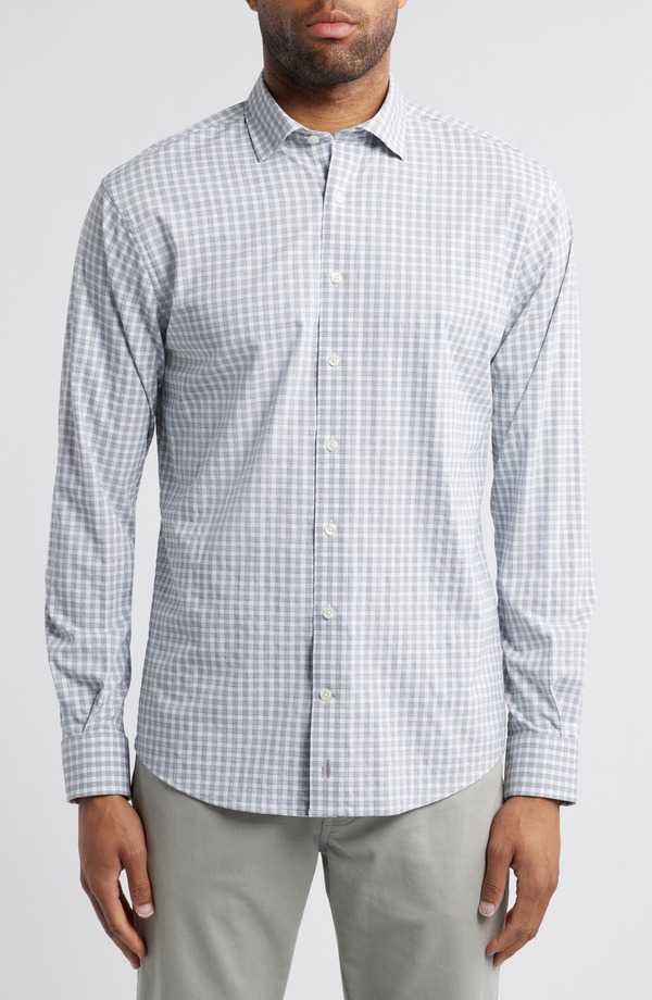 ジョニー オー メンズ トップス シャツ johnnie-O Westwood Plaid Button-Up Shirt Light Gray グレー