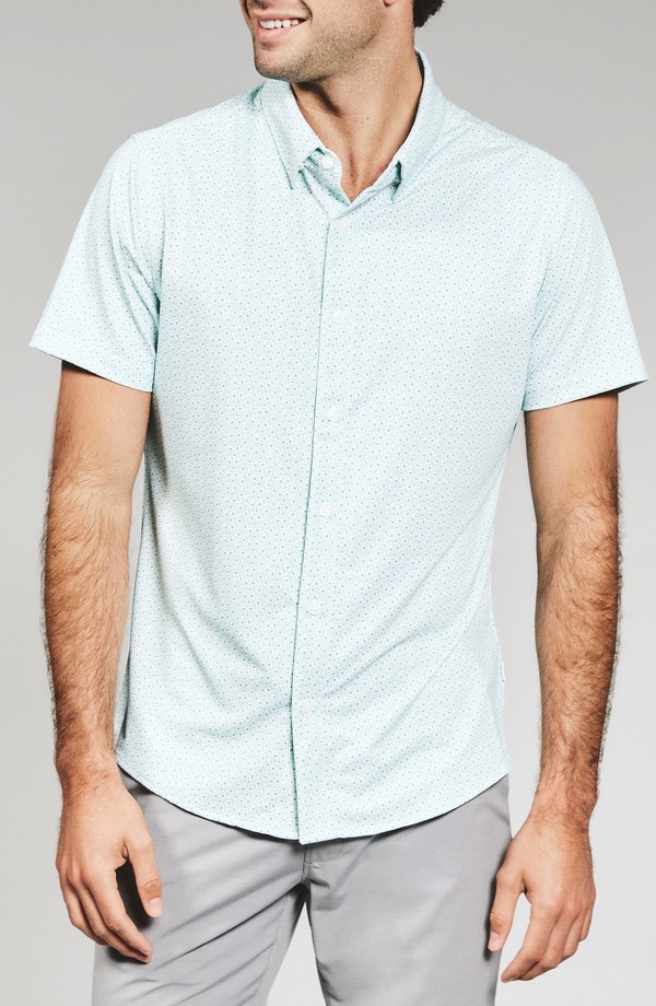 セブンダイヤモンド メンズ トップス シャツ フラワー柄 フラワー 7 Diamonds Riley Floral Short Sleeve Performance Button-Up Shirt Mint ミント