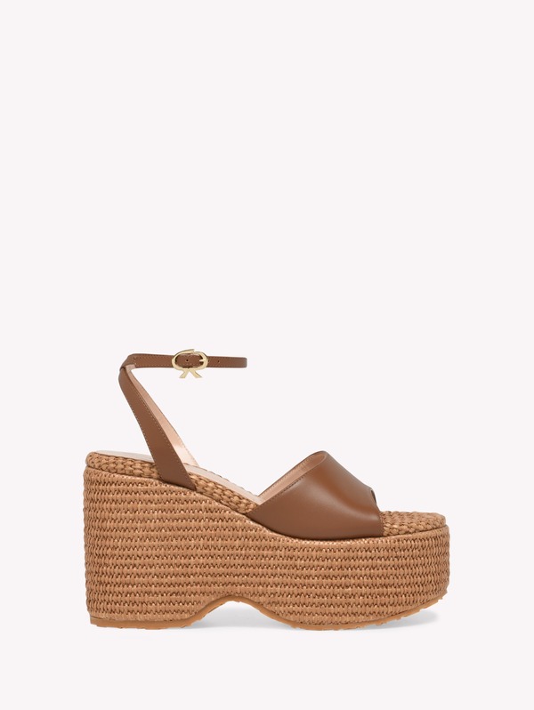 ジャンヴィト ロッシ レディース シューズ サンダル Gianvito Rossi Thalia Sandal Brown Leather ブラウン