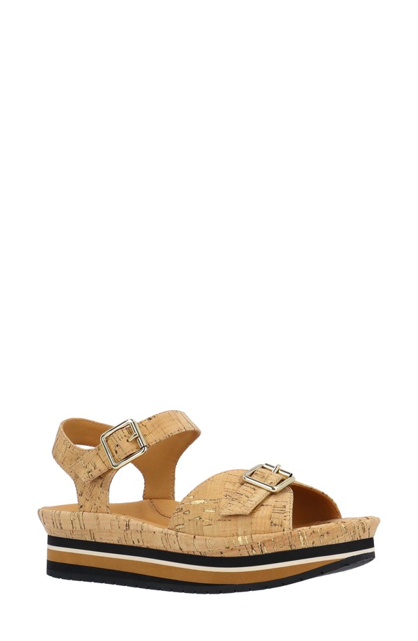 ラモールドピード レディース シューズ サンダル プラットフォーム L'Amour des Pieds Vardant Platform Sandal Natural/ Gold ゴールド