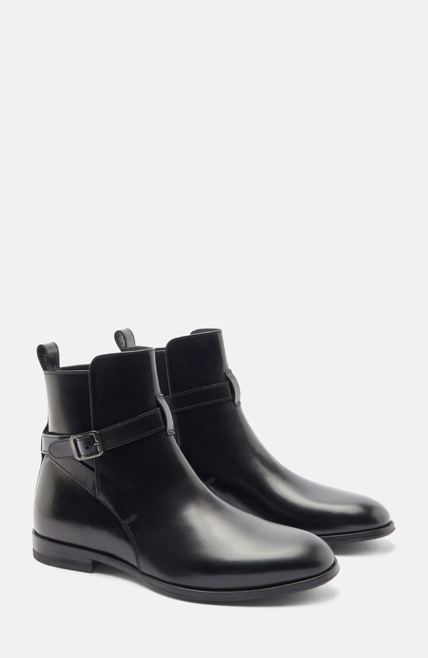 スカロッソ レディース シューズ ブーツ・レインブーツ SCAROSSO Lara Jodhpur Boots Black - Calf 黒いこと