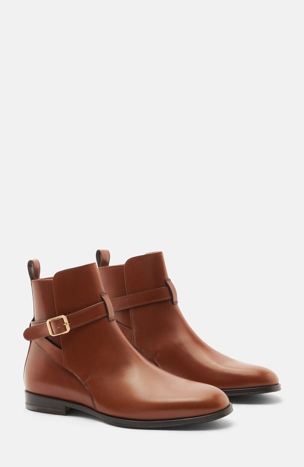 スカロッソ レディース シューズ ブーツ・レインブーツ SCAROSSO Lara Jodhpur Boots Cognac - Calf