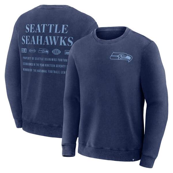 ファナティクス メンズ アウター パーカー・スウェット プルオーバー Men\u0027s Fanatics Navy Seattle Seahawks Deep Route Pullover Sweatshirt Navy 米国海軍
