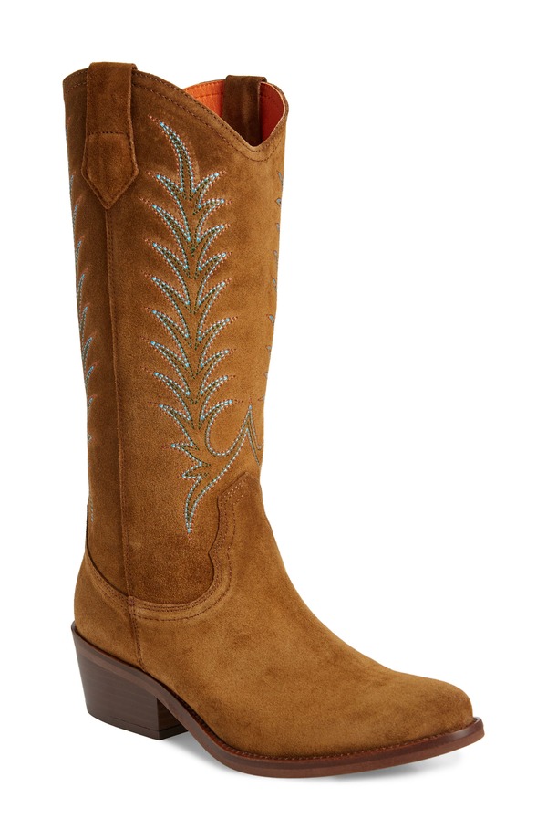 ペネロペシルバーズ レディース シューズ ブーツ・レインブーツ 刺しゅう Penelope Chilvers Goldiembroidered Cowboy Boot 223 Peat