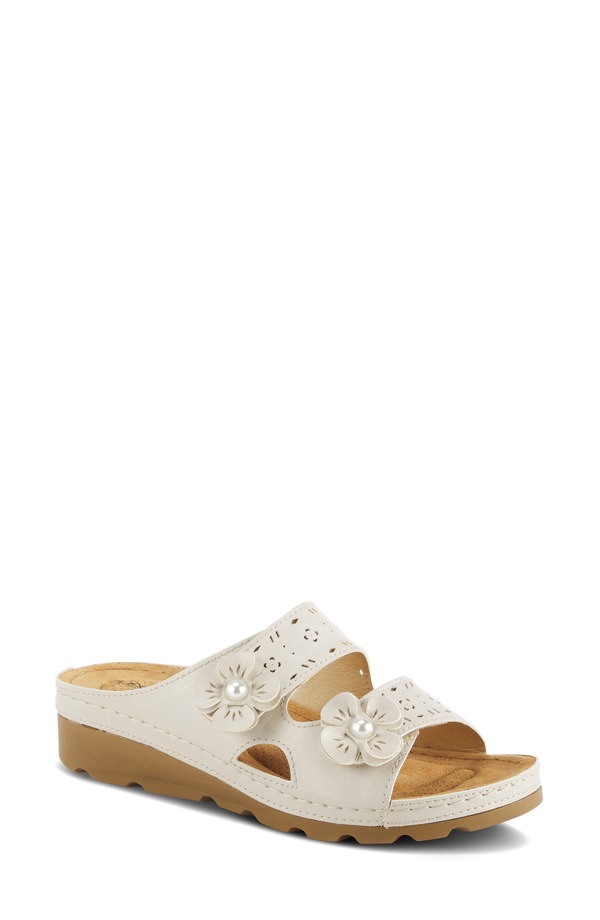 フレクサス レディース シューズ ヒール サンダル Flexus by Spring Stepamola Wedge Slide Sandal Beige ベージュ