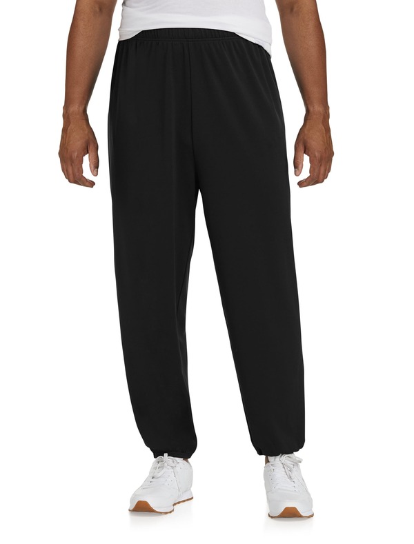 リーボック メンズ ボトムス 心地よいズボン下 プルオーバー Reebok Performance Jersey Elastic-Hem Tech Pants Black 黒いこと