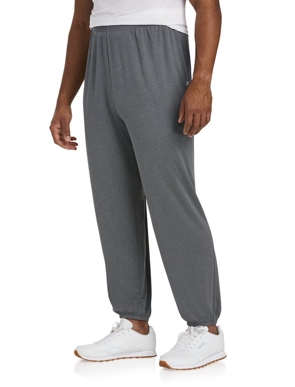 リーボック メンズ ボトムス カジュアルパンツ ジャージー Reebok Performance Jersey Elastic-Hem Tech Pants Granite Heather ヘザー|ReVida 店