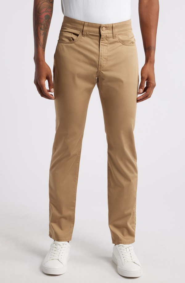 ボス メンズ ボトムス カジュアルパンツ ストレート BOSS Delaware Stretch Five Pocket Straight Leg Pants Open Beige ベージュ|ReVida 店