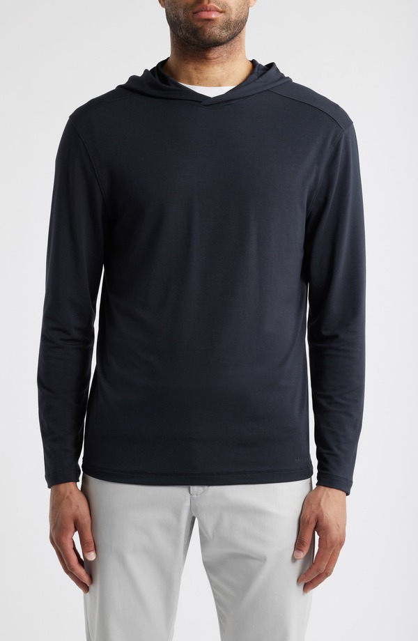 ミズンメイン メンズ アウター パーカー・スウェット Tシャツ Mizzen+Main Knox Long Sleeve Hooded T-Shirt Black ブラック