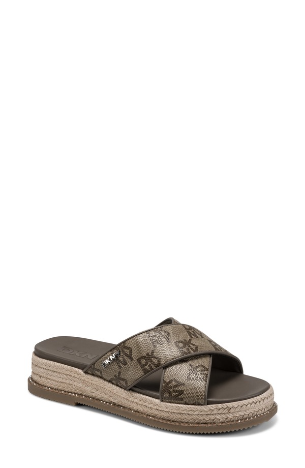 ダナ キャラン ニューヨーク州 レディース シューズ 踵 サンダル DKNY Berris Cross Band Slide Sandal Chino