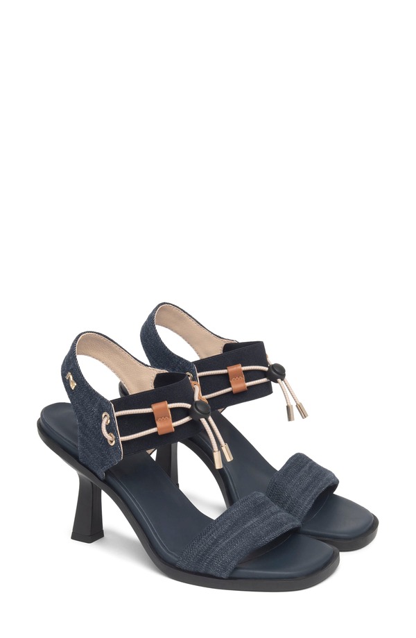 ネーロ ジャルディーニ レディース シューズ 踵 サンダル アンクル NeroGiardini Bungee Ankle Strap Sandal Blue Jeans 青碧