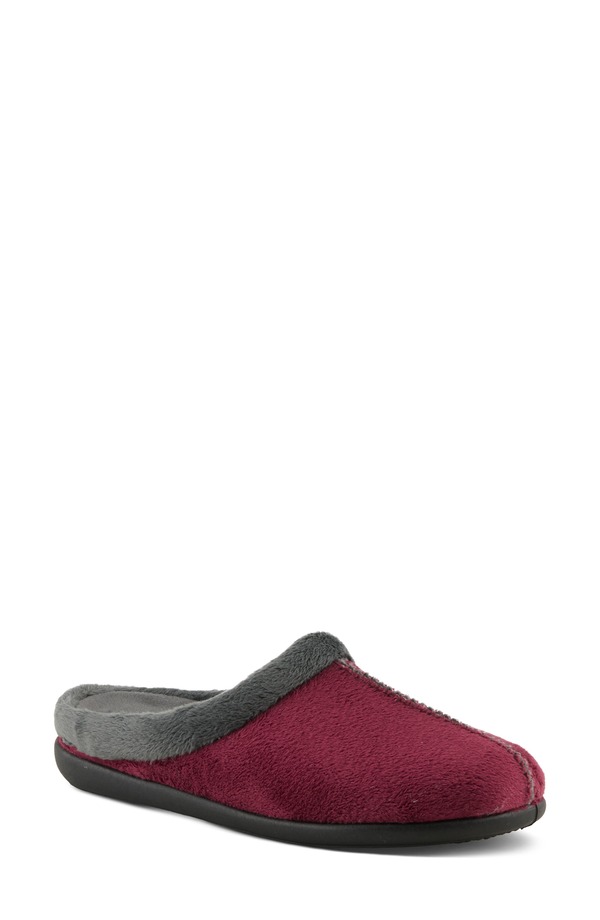 フレクサス レディース シューズ サンダル Flexus by Spring Step Aushana Faux Fur Mule Slipper Bordeaux Multi マルチ色つや